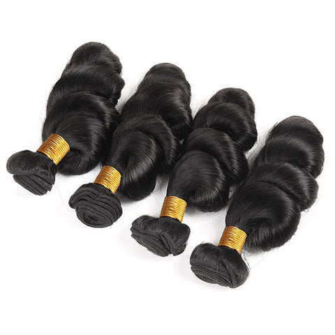 Indian Loose Wave Virgin Hair 4 Bundles Hair Weft