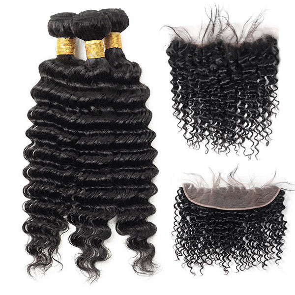3 PCS Virgin Indian deep wave Genuine Virgin Hair Premium Virgin Deep Wave 3 Bundle Set – Pure Hair Factory main image 3