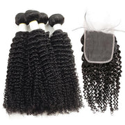 Brazilian Curly Hair 4 Bundles With Closure 