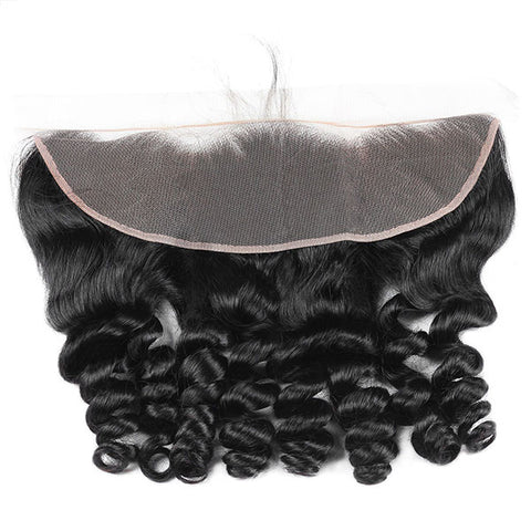 Virgin Malaysian Loose Wave Virgin Human Hair 3 Bundles with Lace Frontal