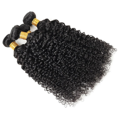 Indian Curly 4 Bundles Non Remy Human Hair Extensions