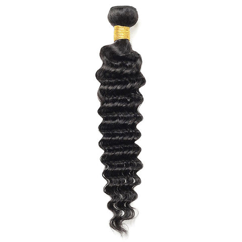 8-28 Inch Malaysian Virgin Human Hair Extension Deep Wave Human Hair Natural Color Hair Weft