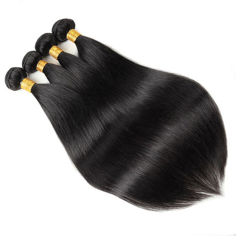 Indian Straight Hair 4 Bundles Virgin Human Hair Weaves